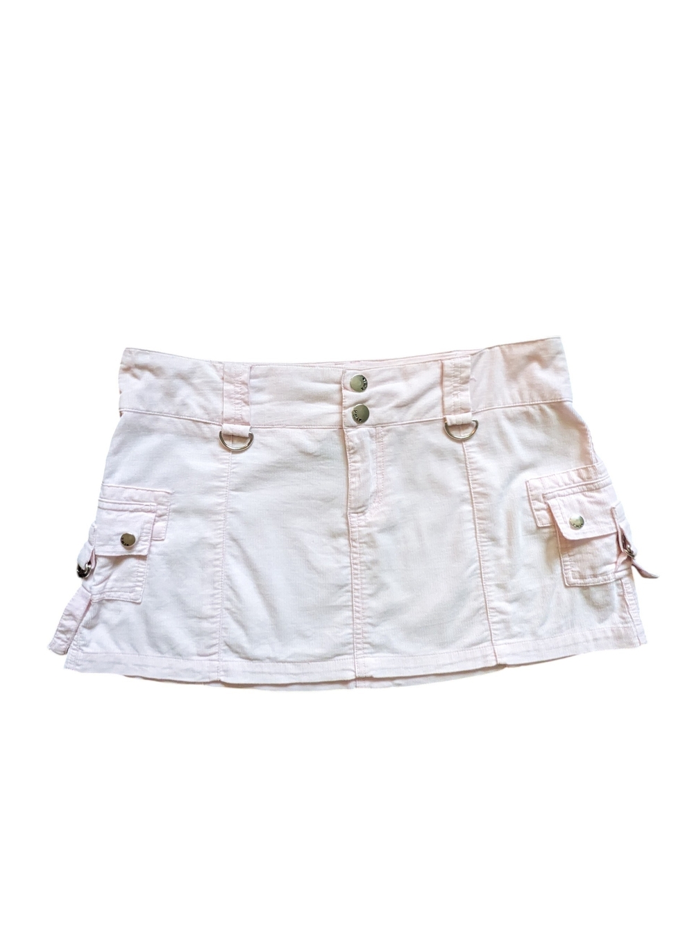 vintage Y2K corduroy cargo light pink mini skirt
